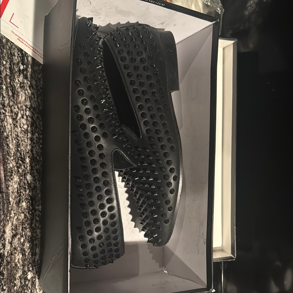 Saks Fifth Avenue Black Studded Men's Loafers sz 10.5